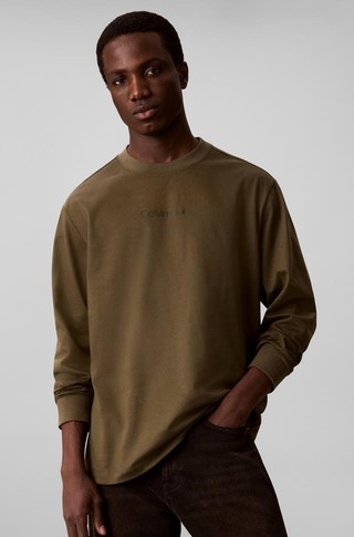 Relaxed fit logo majica z dolgimi rokavi