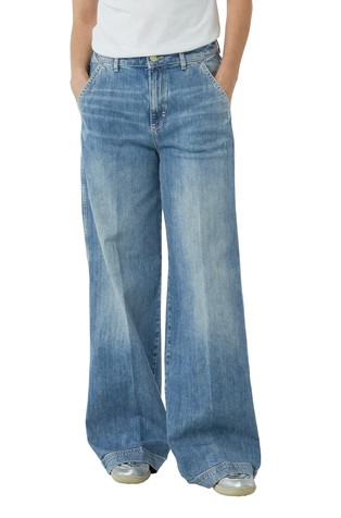 Zvončaste jeans hlače s spranim videzom