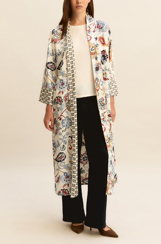 Patterned long kimono