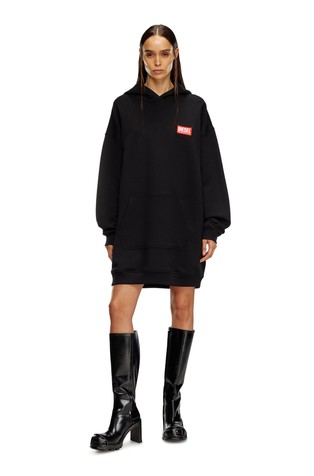 Oversized fit hoodie dress with logo patch