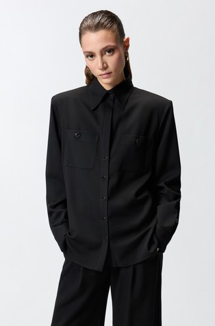 Relaxed fit srajčna jakna iz mešanice z viskozo