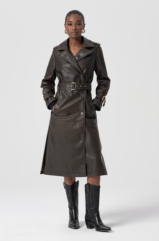 Trenčkot iz umetnega usnja