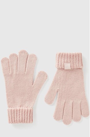 Knit gloves with logo