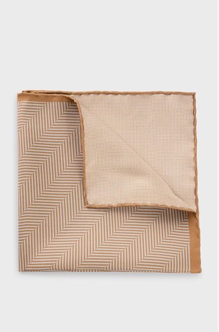 Pocket square in pure silk with double print
