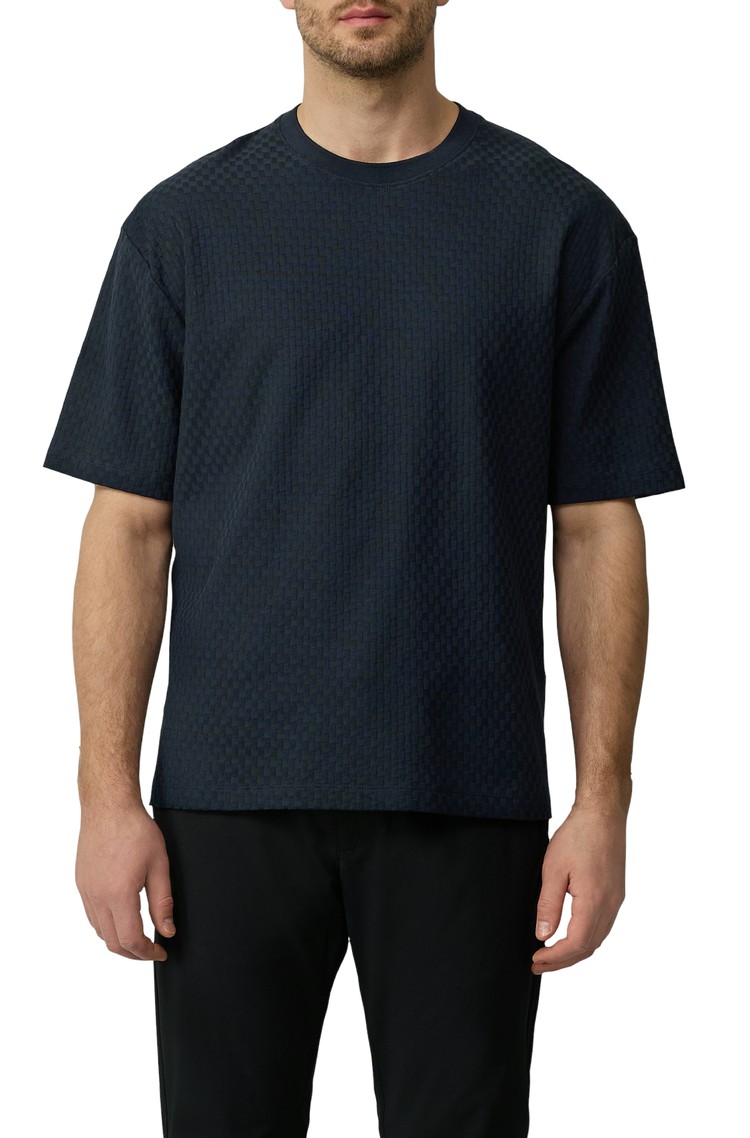 S.OLIVER Relaxed fit teksturirana bombažna majica Modra - Blue 