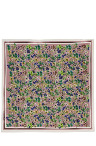 Satin foulard with floral print