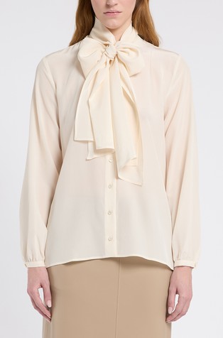 Silk shirt with bow