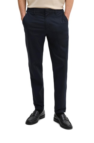 Slim chinos in stretch cotton poplin