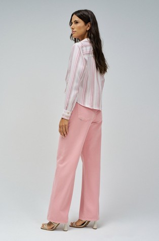 SALSA JEANS Striped shirt in viscose-blend Pearl / Pink 2