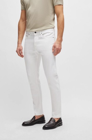 Tapered-fit jeans in Italian stretch denim
