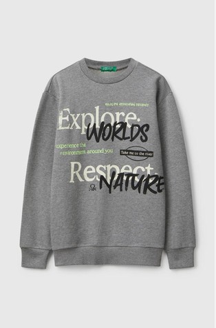 Cotton sweatshirt with slogan print