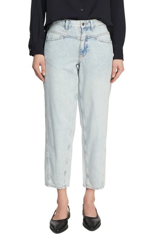 Barrel-leg jeans hlače z dekorativnimi šivi