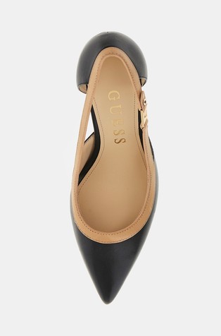 GUESS Ricky genuine leather court shoes Black / Brown 3