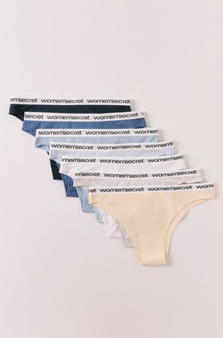 7-pack Brazilian panties with logo waistband