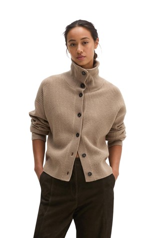 Loose-fitting cardigan in wool blend