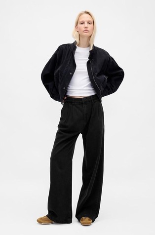 365 High Rise UltraSoft Pleated Denim Trousers