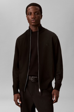 Merino Wool Zip-Up Cardigan