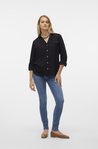 VERO MODA VMBUMPY viskozna srajca Črna - Black 4
