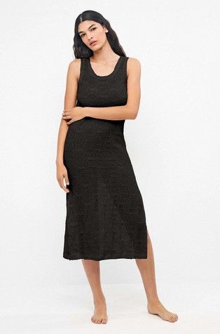 Crochet-style cotton dress