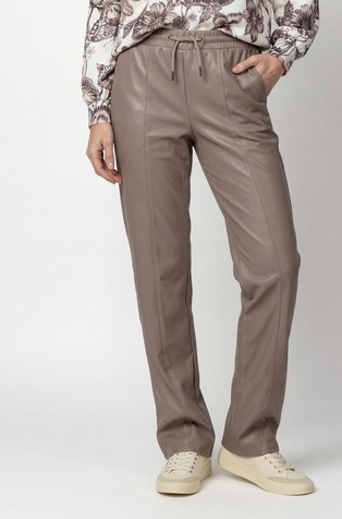 Ravne hlače iz umetnega usnja