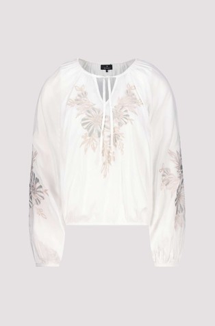 MONARI Viscose blouse with embroidery Off-White 6