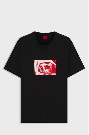 Cotton-jersey T-shirt with graphic print