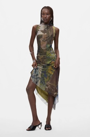 Asymmetric sleeveless dress
