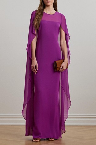 Obleka iz žoržeta z ogrinjalom