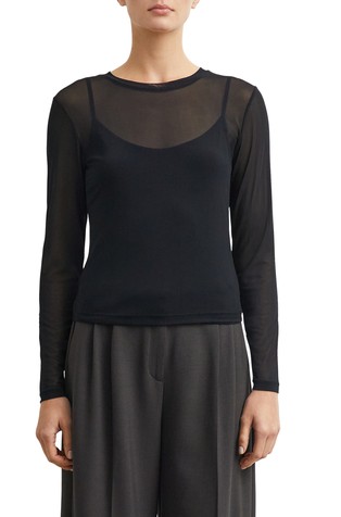 Tulle long-Sleeve Shirt