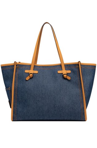 Marcella Rebel platnena tote torba z usnjenimi obrobami