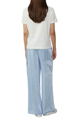 S.OLIVER Relaxed fit bombažna majica s potiskom Bela - Ecru / Multi 2