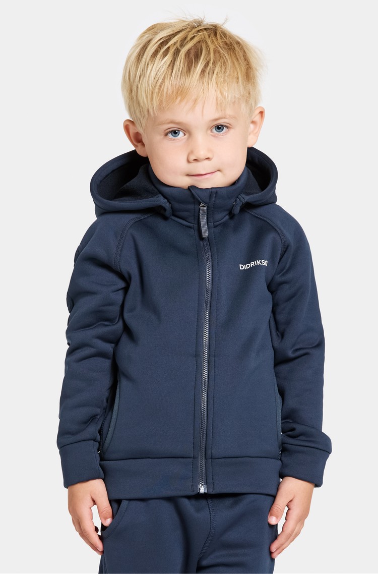 DIDRIKSONS Corin Kids' Full-Zip with Detachable Hood Navy 