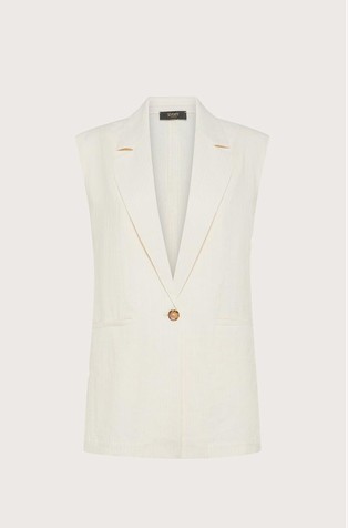 Long cotton-linen vest