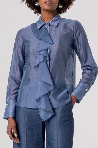 Regular fit srajca z naborkom