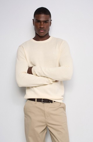 Textured knit cotton jumper