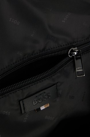HUGO BOSS Zipped holdall in textured fabric with embossed logo Black 2