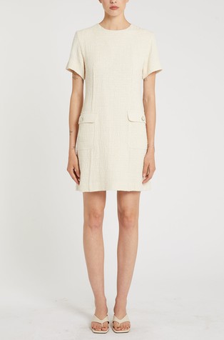 Stretch cotton basketweave dress