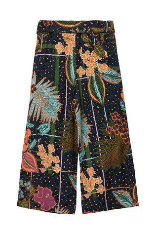 S.OLIVER Loose fit satenaste viskozne hlače z vzorcem Večbarvna - Blue, Multicolor 2