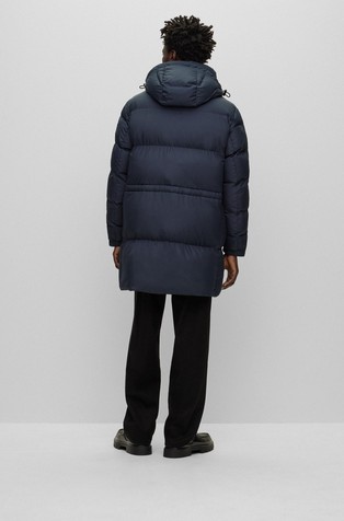 HUGO BOSS Vodoodbojna prešita bunda s kapuco Modra - Blue 2