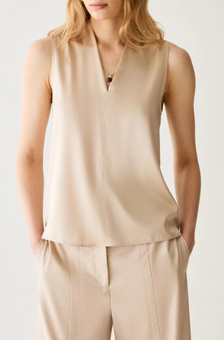 Silk blend satin top