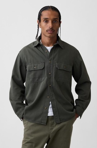 UltraSoft Denim Relaxed Utility Shirt