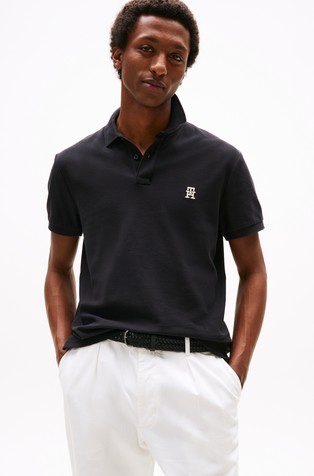 Polo majica s kontrastnim vezenim monogramom