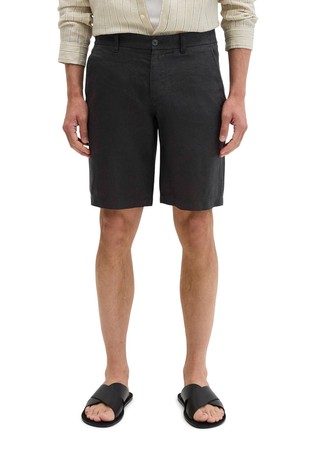 Regular fit linen chino shorts