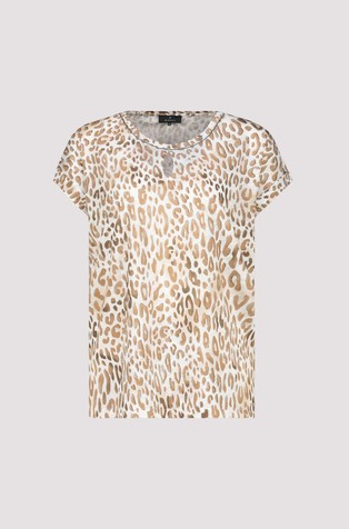 MONARI T-shirt with leopard pattern Camel Patterned 6