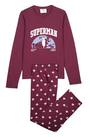 Superman bombažna pižama z dolgimi rokavi