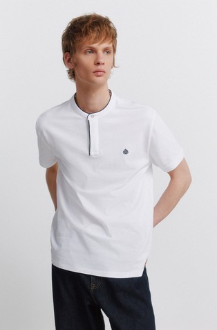 Slim fit piké polo majica z mandarin ovratnikom