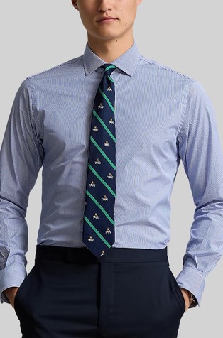 Custom fit črtasta srajca iz poplina