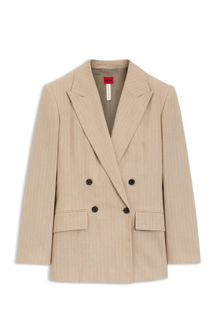 Regular fit črtast suknjič iz bombažne mešanice