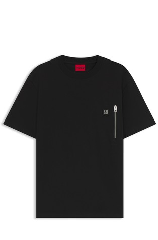 Cotton T-shirt with zip pocket