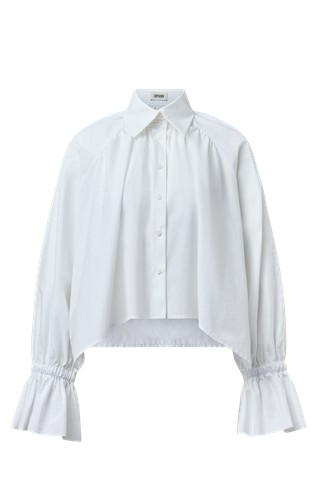 Boho blouse with gathered cuffs